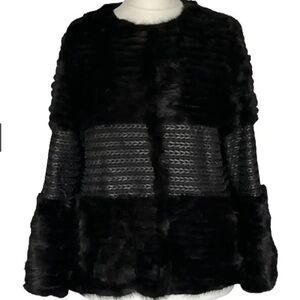 Tory Burch Black Fur Jacket